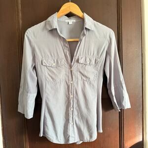 Standard JAMES PERSE | Gray Cotton Button down Roll Cuff Shirt | Size 1 / Small